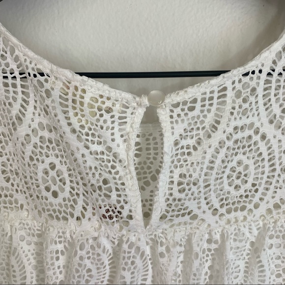 NWT White Lace Cold Shoulder American Beauty Blouse Large - Picture 8 of 14